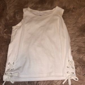 cream/white tank top